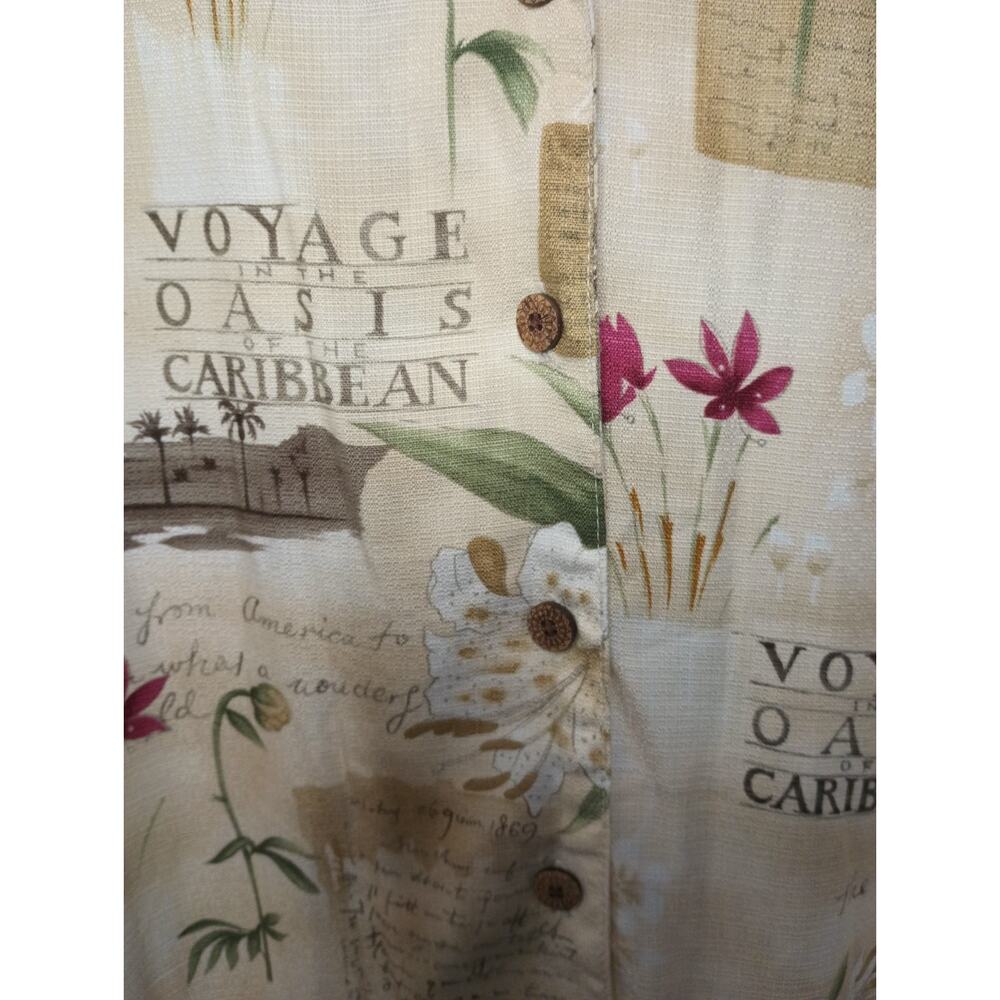 Caribbean Joe Womens Hawaiian Camp Shirt 2X Resort Island Cruise NWOT - Picture 3 of 9